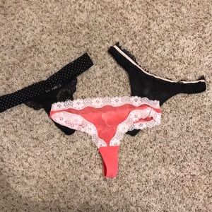 b. tempt’d & Gapbody - 3 pairs thong panties- washed not worn - size M